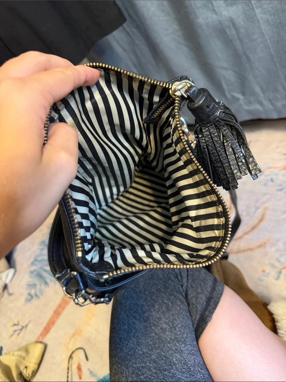 kate spade black pebbled
